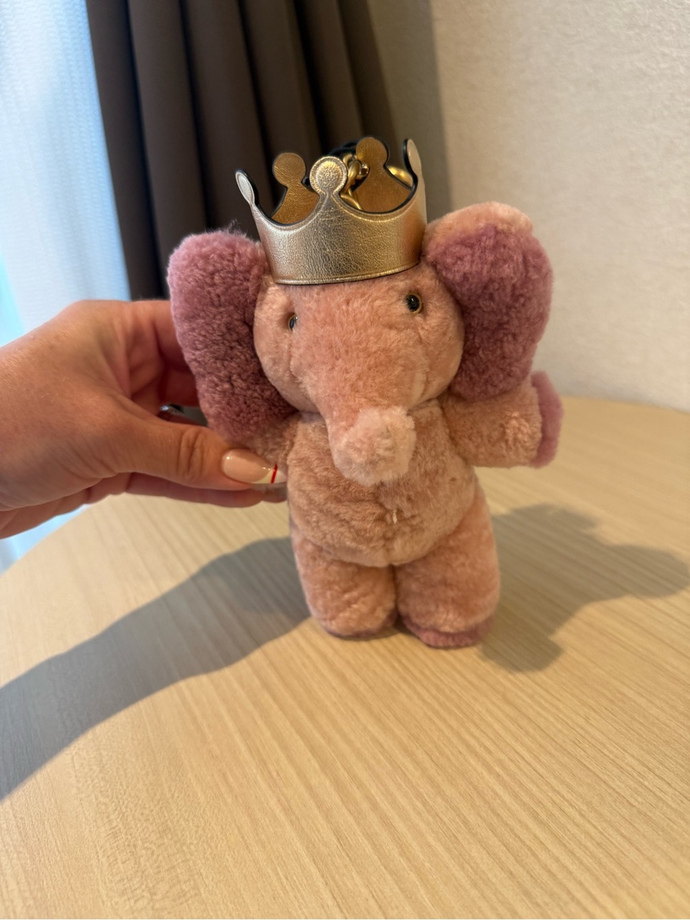 Coach Elie Elephant Bag Charm with Gold Crown